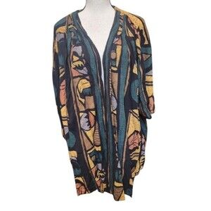 Vintage Sharon Anthony Open-Front Cardigan Jacket Eclectic Size 22W 1980's